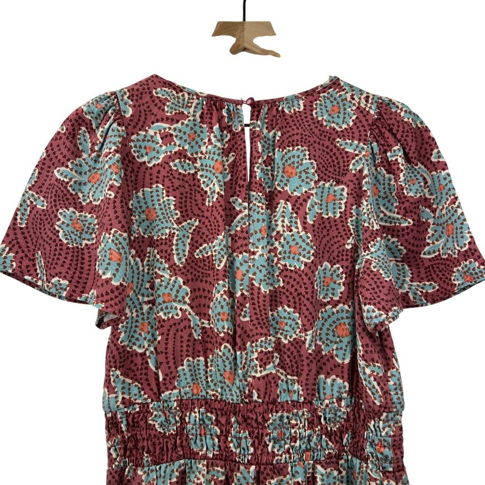 Anthropologie  Womens SMALL Somerset Floral Jumpsuit Dusky Pink Pockets Boho$178 - Picture 16 of 16